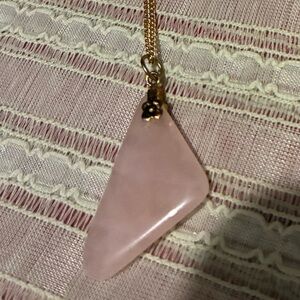 Pink Saphire Gemstone Necklace with Flower Detail & Gold Filled Chain